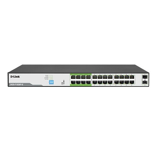 D-Link 250M 24-Port 1000Mbps PoE Switch with 2 SFP Ports (DGS-F1026P-E)