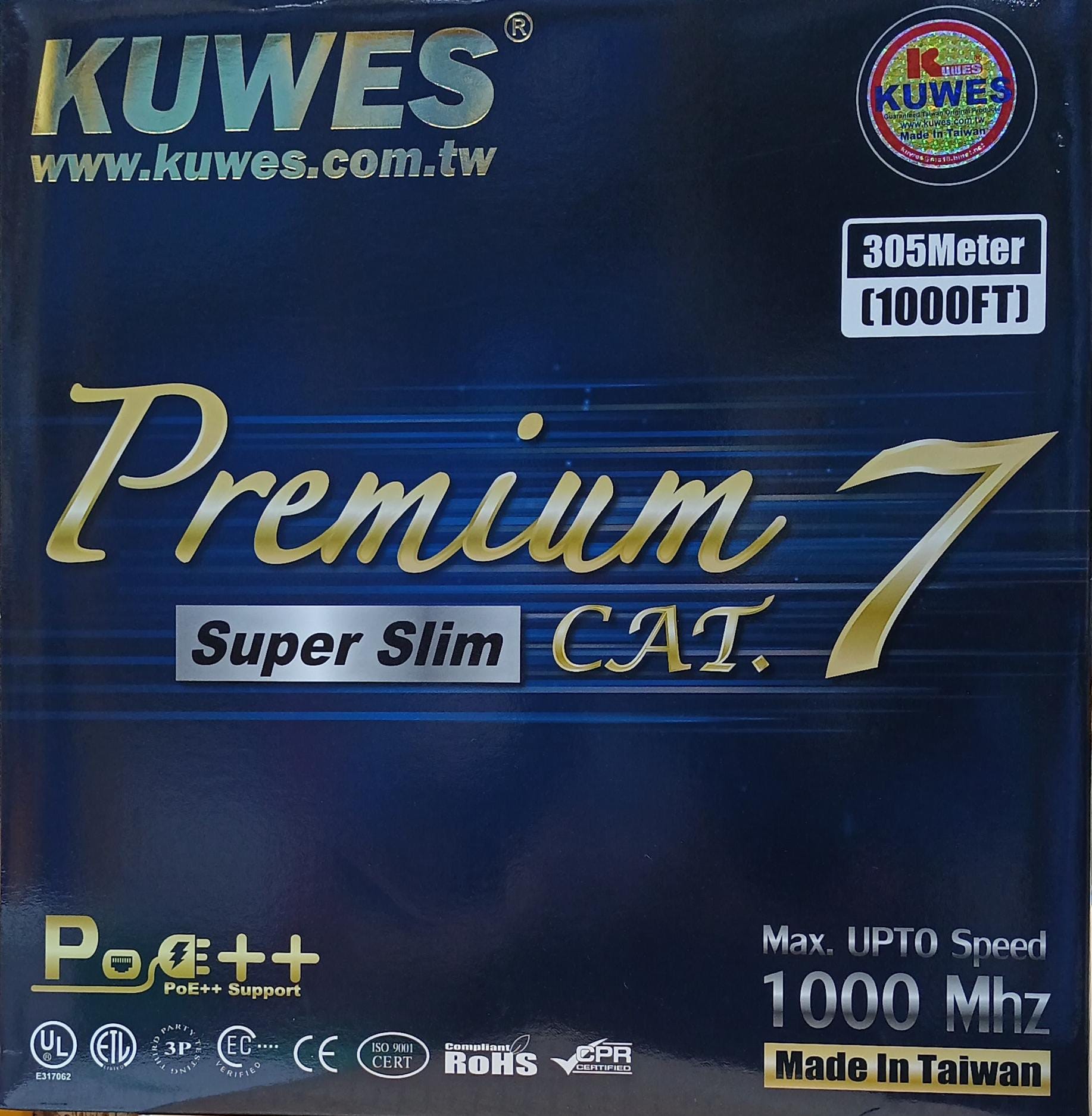 KUWES CAT7 SLIM PURPLE SFTP NETWORK CABLE 305MTR ROLL - Image 4