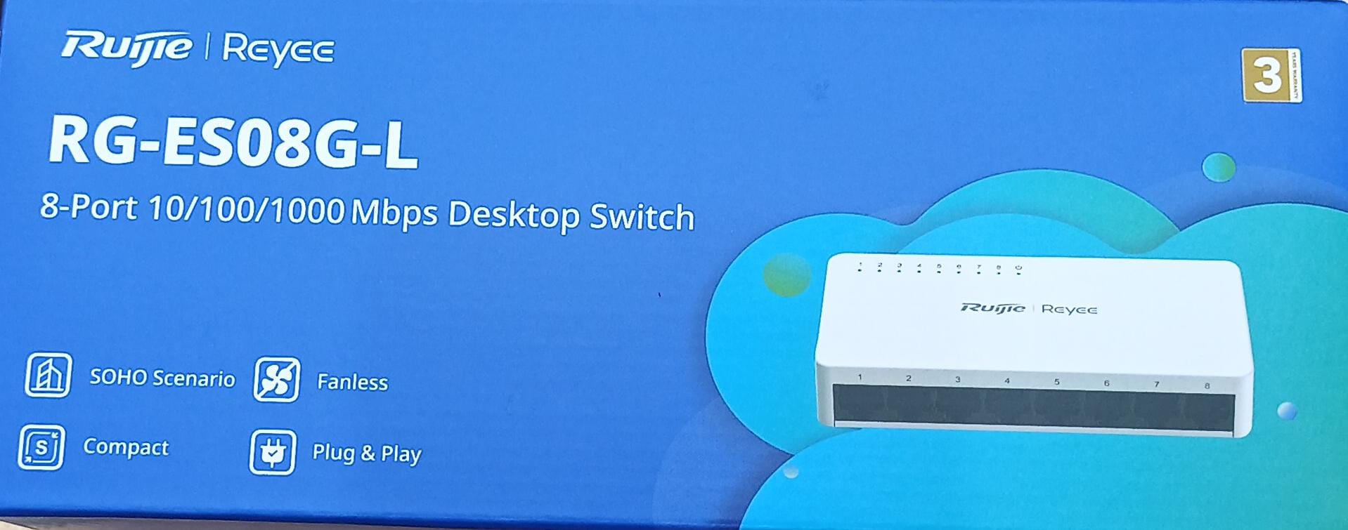 RG-ES08G-L, 8-Port 10/100/1000 Mbps Unmanaged Non-PoE Switch - Image 2